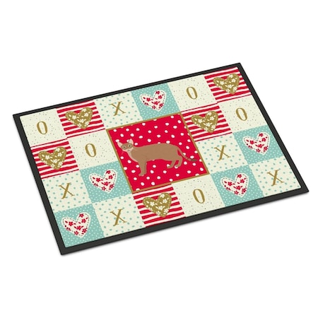 Carolines Treasures 24 x 36 in. Chausie Cat Love Indoor or Outdoor Mat CK5578JMAT